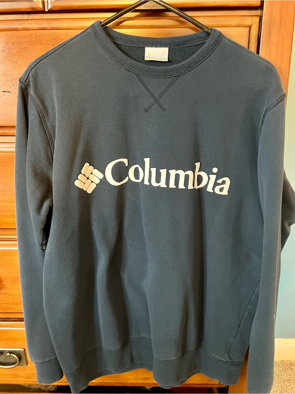 Columbia Navy Blue Logo Crewneck Sweatshirt Sz L